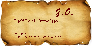 Gyürki Orsolya névjegykártya